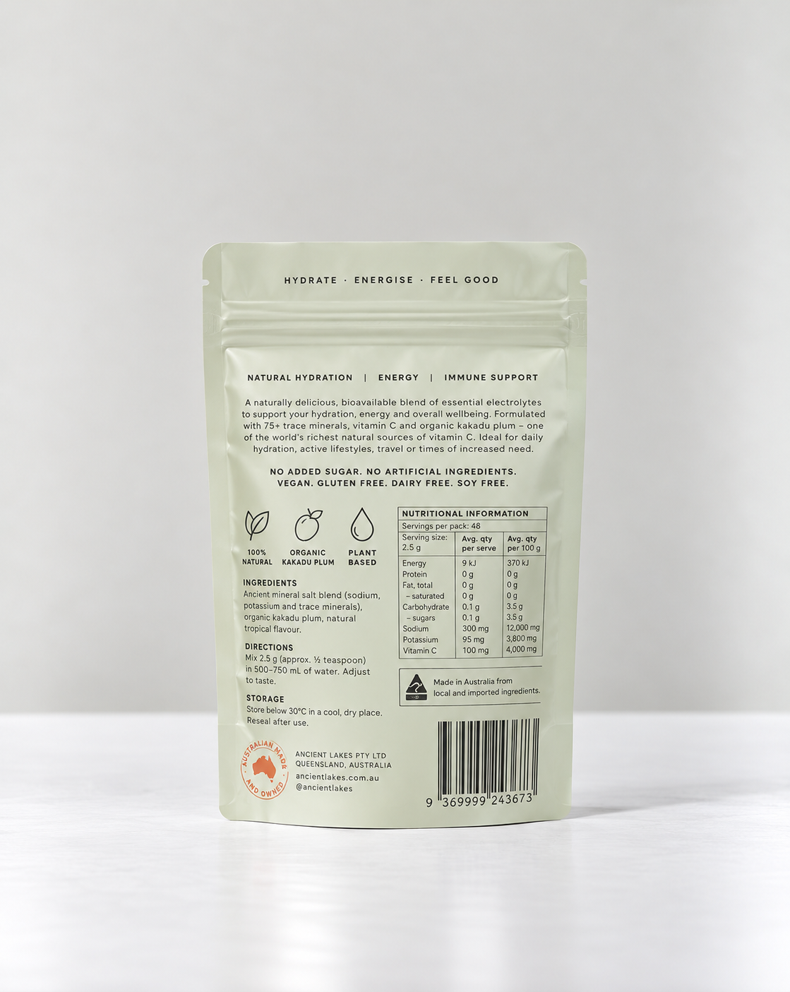 C+ Salts Kakadu Plum Mineral Support Powder